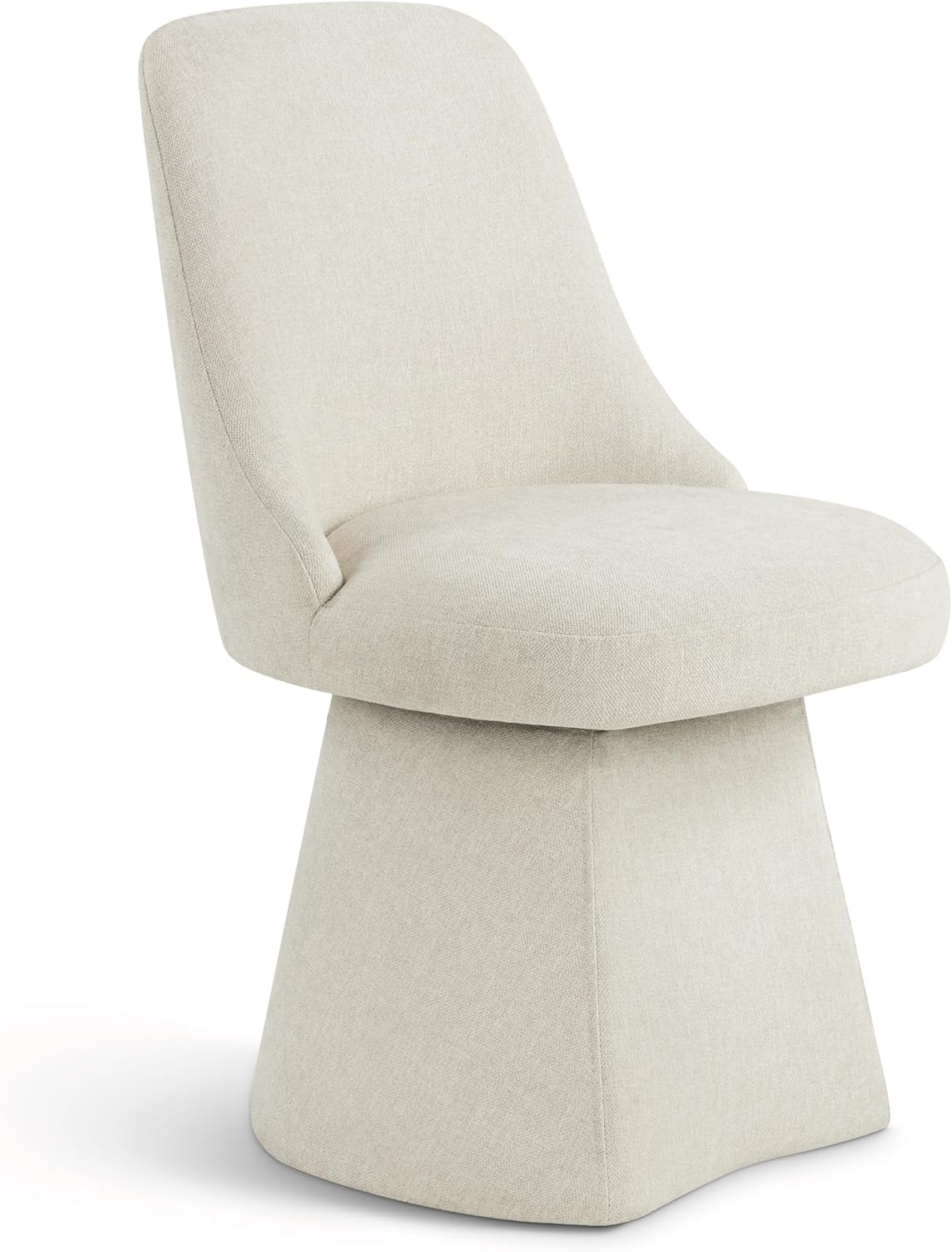 Swivel Dining Chair Mid Century Modern DeskChair High Back Upholstered Linen Fabric SideChair for Kitchen Diningroom Bedroom,Linen,1 Box