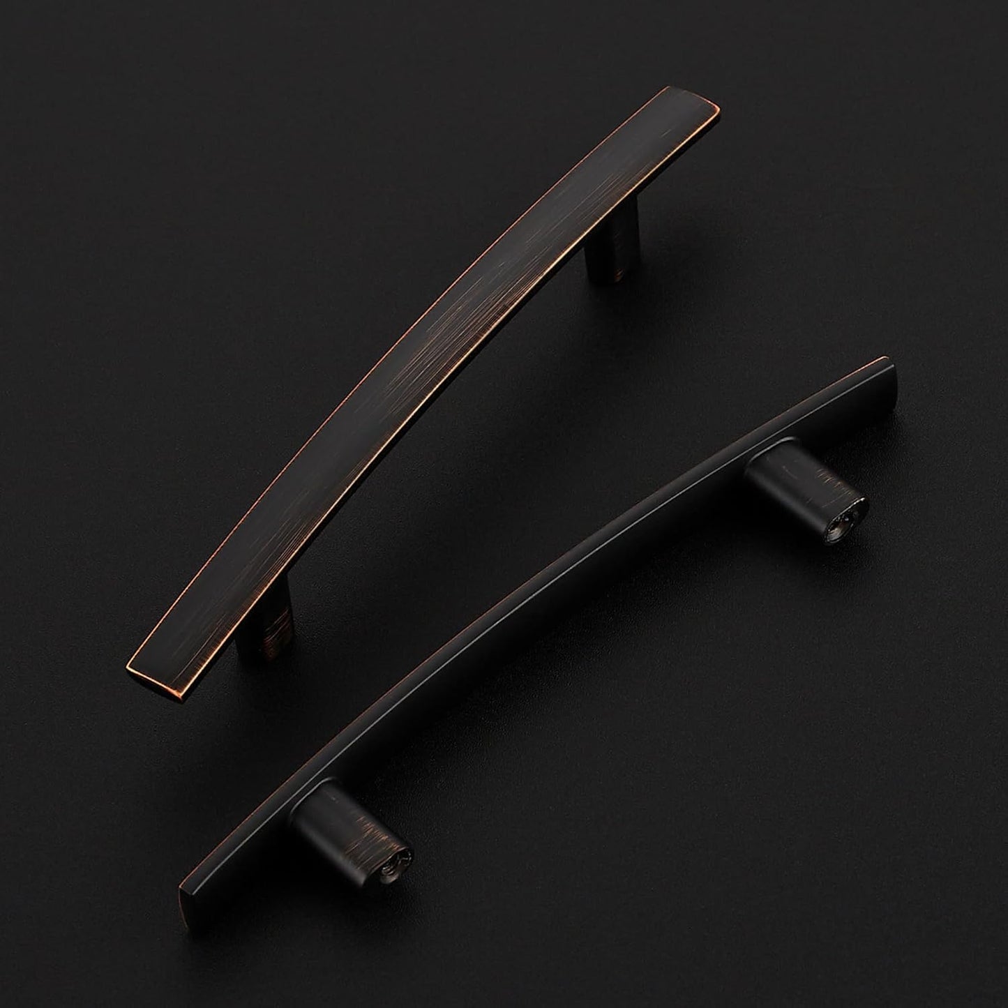 15 Pack Cabinet Handles 3.75" Hole Center - Curved Cabinet Pulls Oil Rubbed Bronze Drawer Pulls for Kitchen Cupboard Solid Hardware for Dresser Drawer Arch Hardware