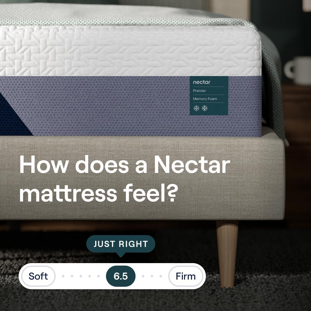 Nectar Premier 13” Full Mattress - Medium Firm - Contouring Memory Foam - Cooling Upgrade - 2” Pressure Relief Layer - Mattress in a Box - 365-Night Trial & Forever Warranty