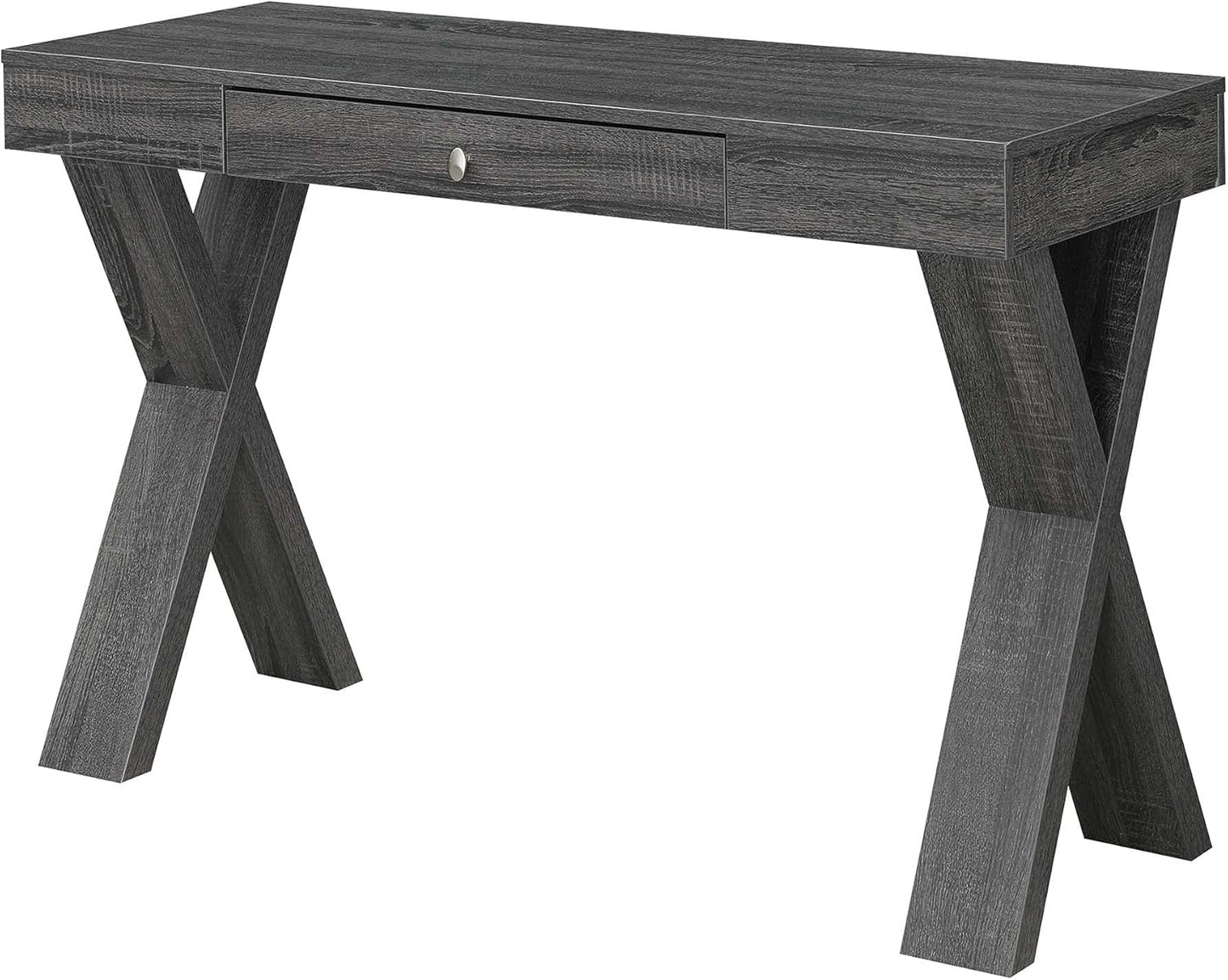 Convenience Concepts Newport 1 Drawer Desk, Weathered Gray