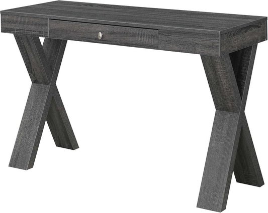 Convenience Concepts Newport 1 Drawer Desk, Weathered Gray