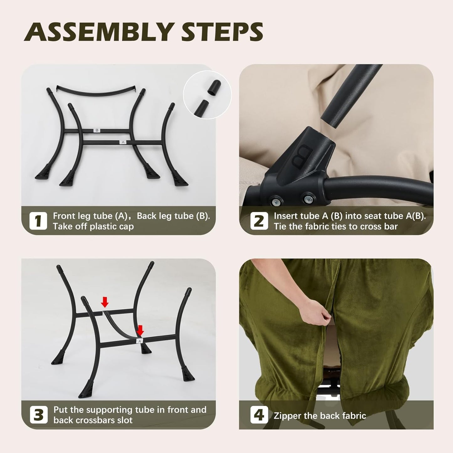 Lazy Chair with Folding Ottoman,Leisure Sofa Chair,Soft Fabric Armchair with Armrests and Side Pockets, Reading Chair with Footrest for Living Room, Bedroom, Office (Plush Green)