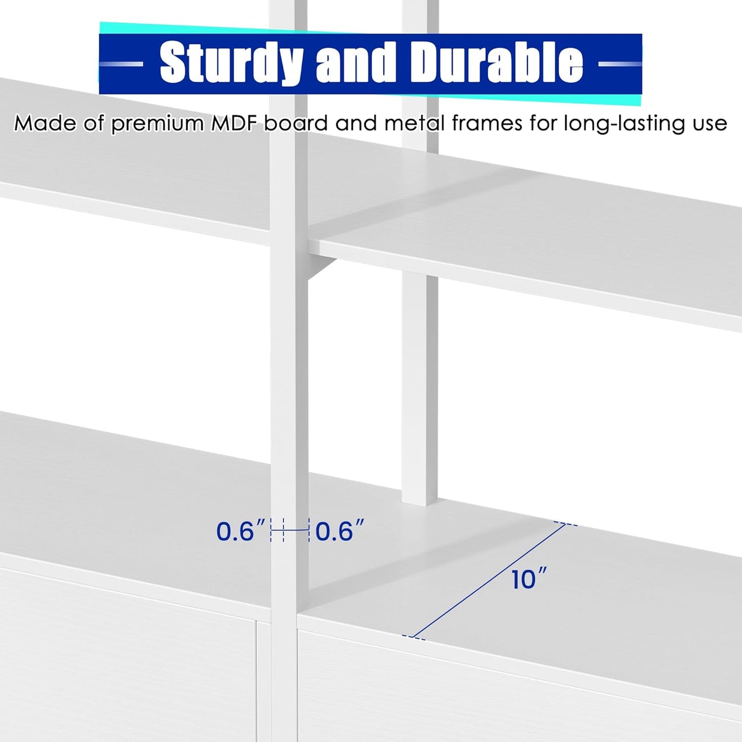 Triple Wide 5 Tier Tall Arched Bookshelf and Bookcase with 3 Cabinets, Industrial Metal Etagere Open Bookshelf, Wood Standing Book Shelf with Black Metal Frame for Bedroom Living Room