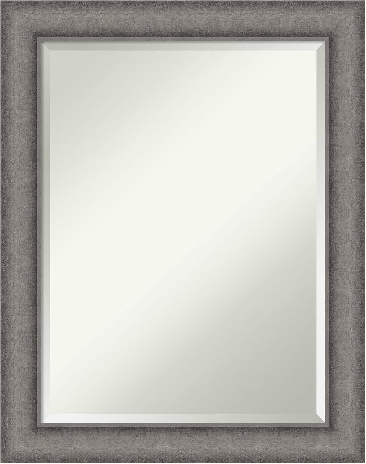 Amanti Art Grey Wall Mirror 29x23 Burnished Concrete Rectangle Bathroom Mirror for Wall Decor Living Room, Medium Modern Contemporary Wood Frame, Hangs Horizonally and Vertically, Bathroom Decor