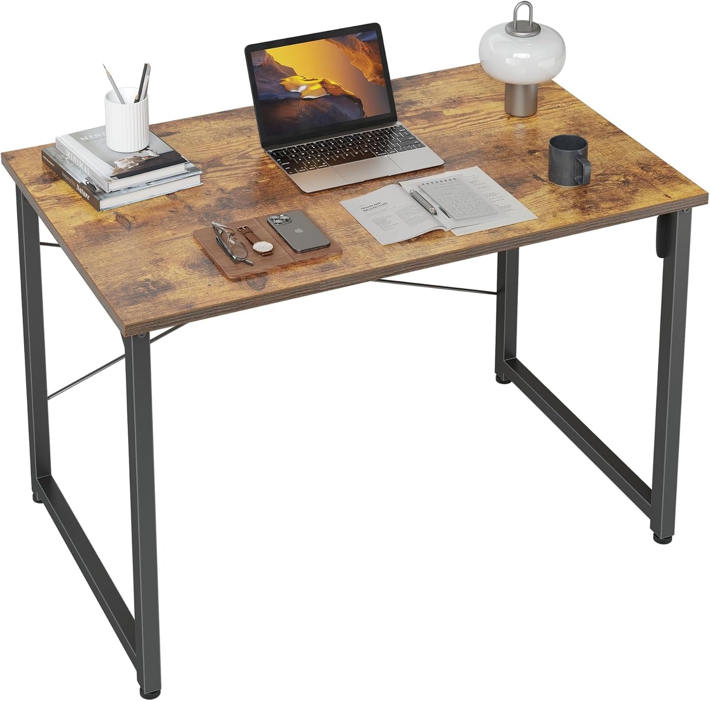 Cubiker Computer Desk, 32 inch Small Home Office Desk for Small Spaces, Modern Simple Style for Home, Office, Deep Brown