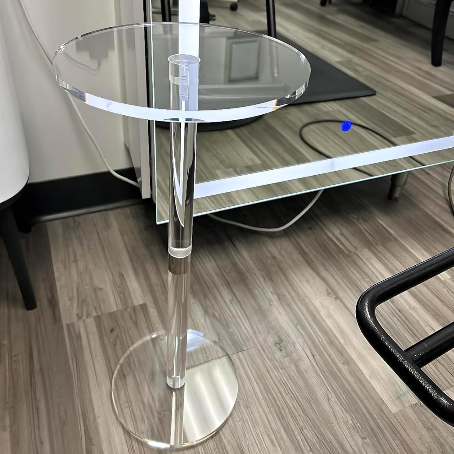 Acrylic Side Table, Acrylic Small Table, Minimalist Side Table for Living Room, Bedroom, Bathroom, Hallway, Balcony
