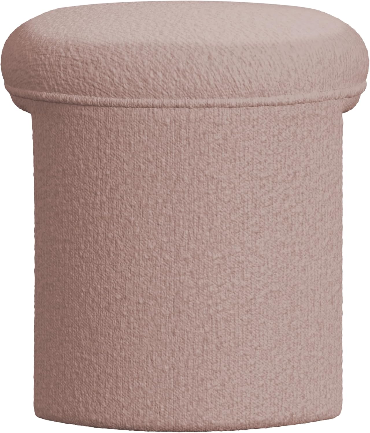 HomePop Quinn Modern Ottoman Home Décor|Ottoman for Living Room & Bedroom - Pink Boucle