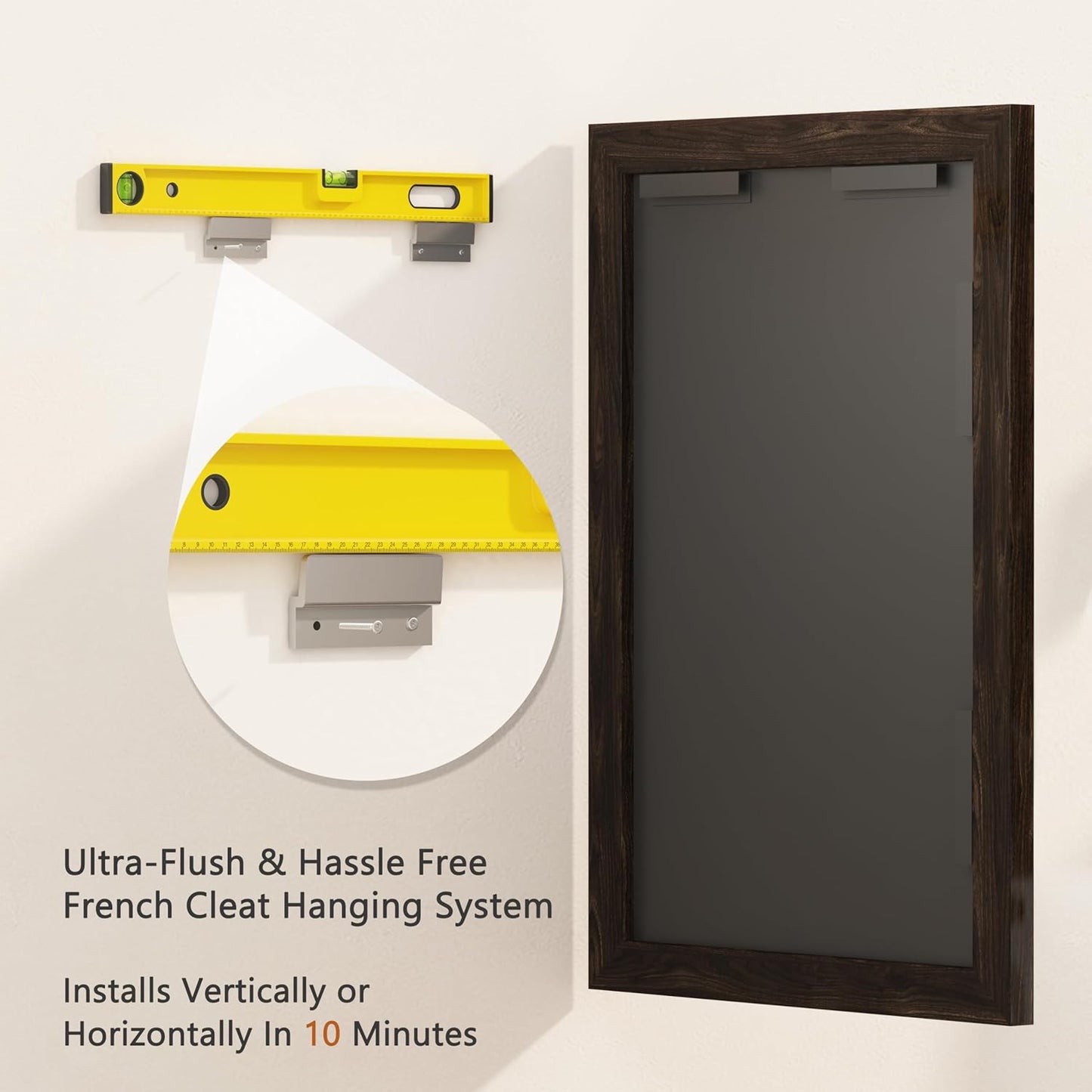 VocalStar Black Wood Framed Mirror 22 x 30 Inch, Rustic Natural Black Wooden Rectangle Bathroom Vanity Wall Mirror for Farmhouse Boho Decor, 1/4-inch Shatterproof Glass | Waterproof