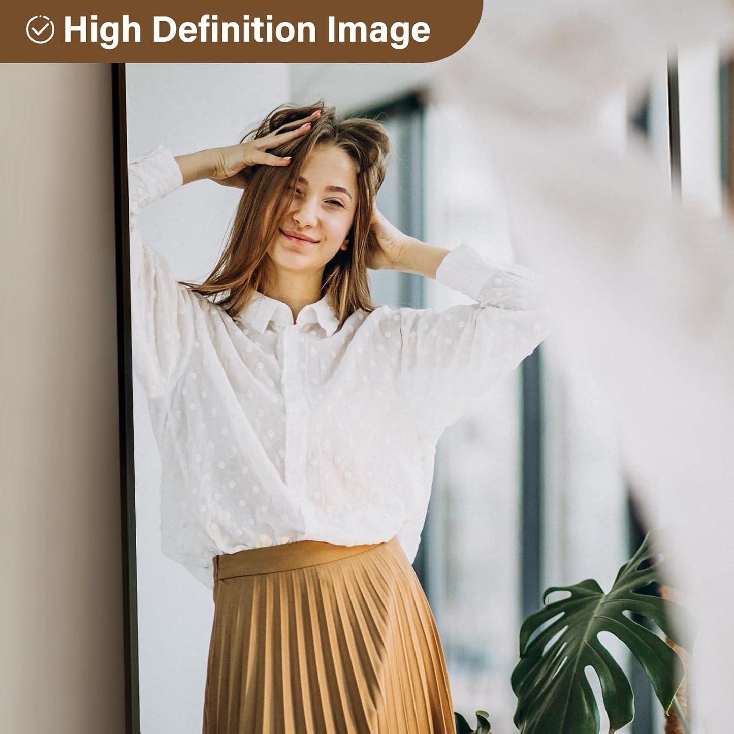 26''x 71'' Arched Full Length Mirror Floor Mirrors with Aluminum Alloy Frame Free-Standing Wall Mounted Floor Mirrors or Large Dressing Mirror, Black Mirror Full Length