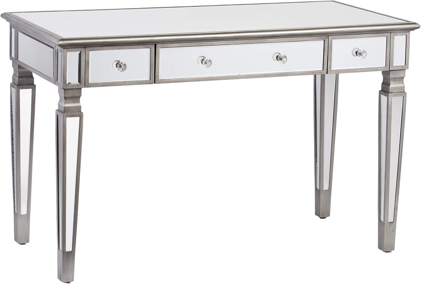SEI Furniture Wedlyn Mirrored Writing Desk, Silver