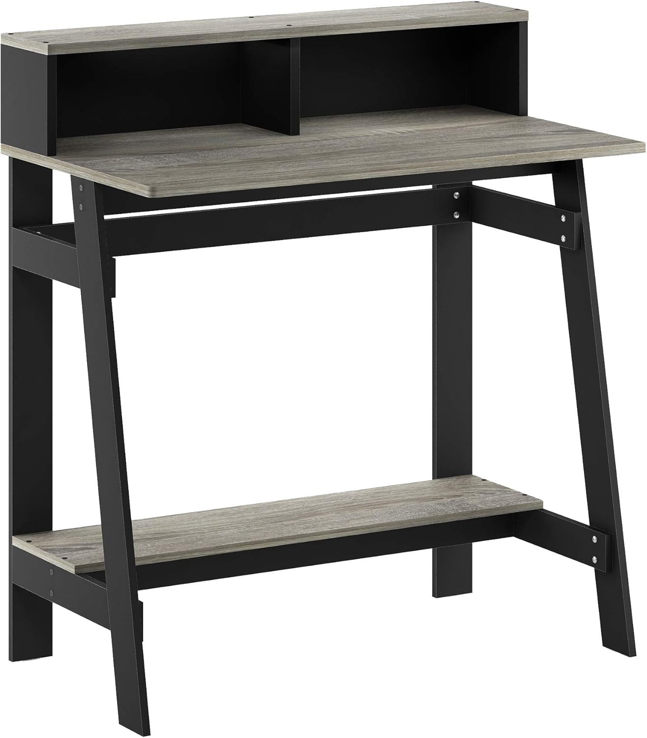 Furinno Simplistic A Frame Computer Desk, Black/French Oak Grey