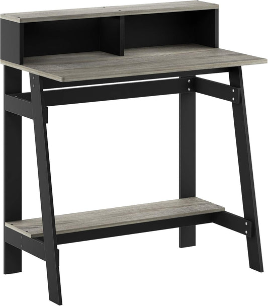 Furinno Simplistic A Frame Computer Desk, Black/French Oak Grey