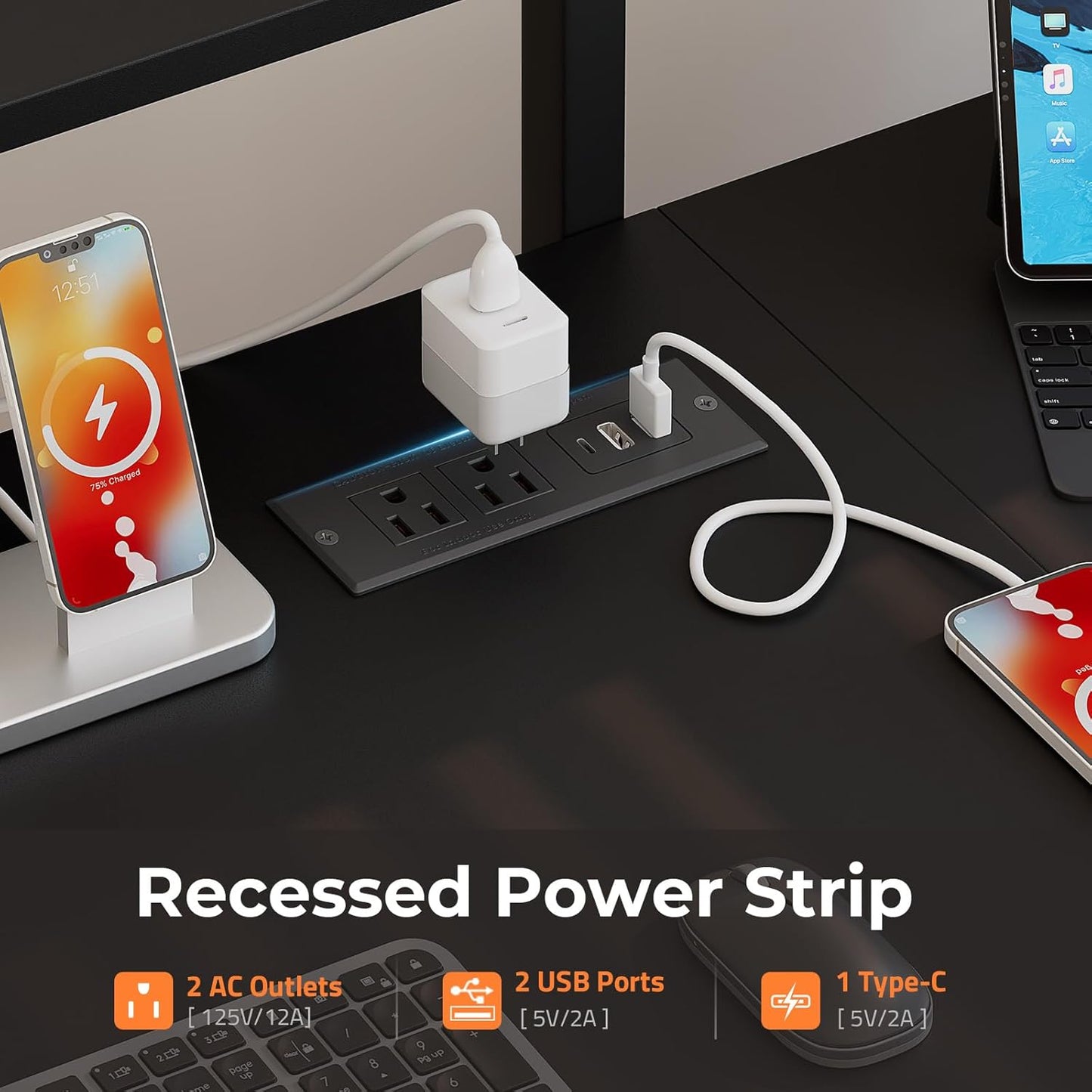 Computer Desk with Adjustable Monitor Stand, 47.2 in Small Desk with Reversible Storage Shelves, Office Desk with Spacious Desktop Spaces for Home Bedroom Workstation, Black