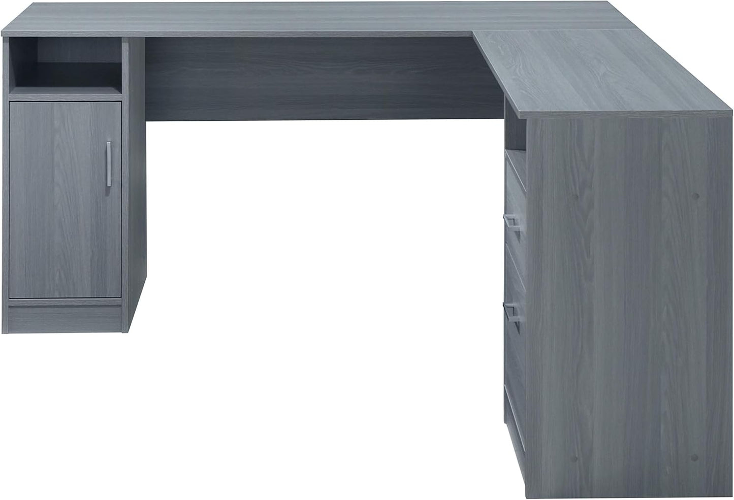 Techni Mobili Functional L-Shaped Computer Desk with storage, L is ⁠59.5" wide x 59.5" Long, Grey