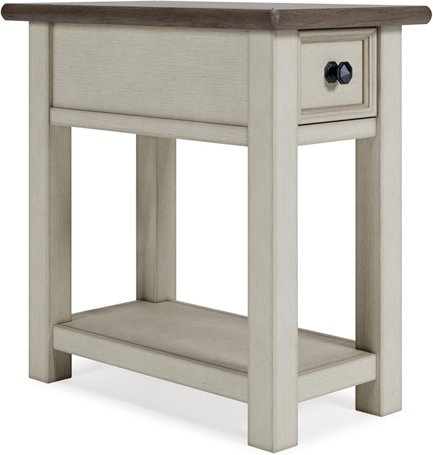 Signature Design by Ashley Bolanburg Farmhouse Chair Side End Table, Light Brown & Whitewash
