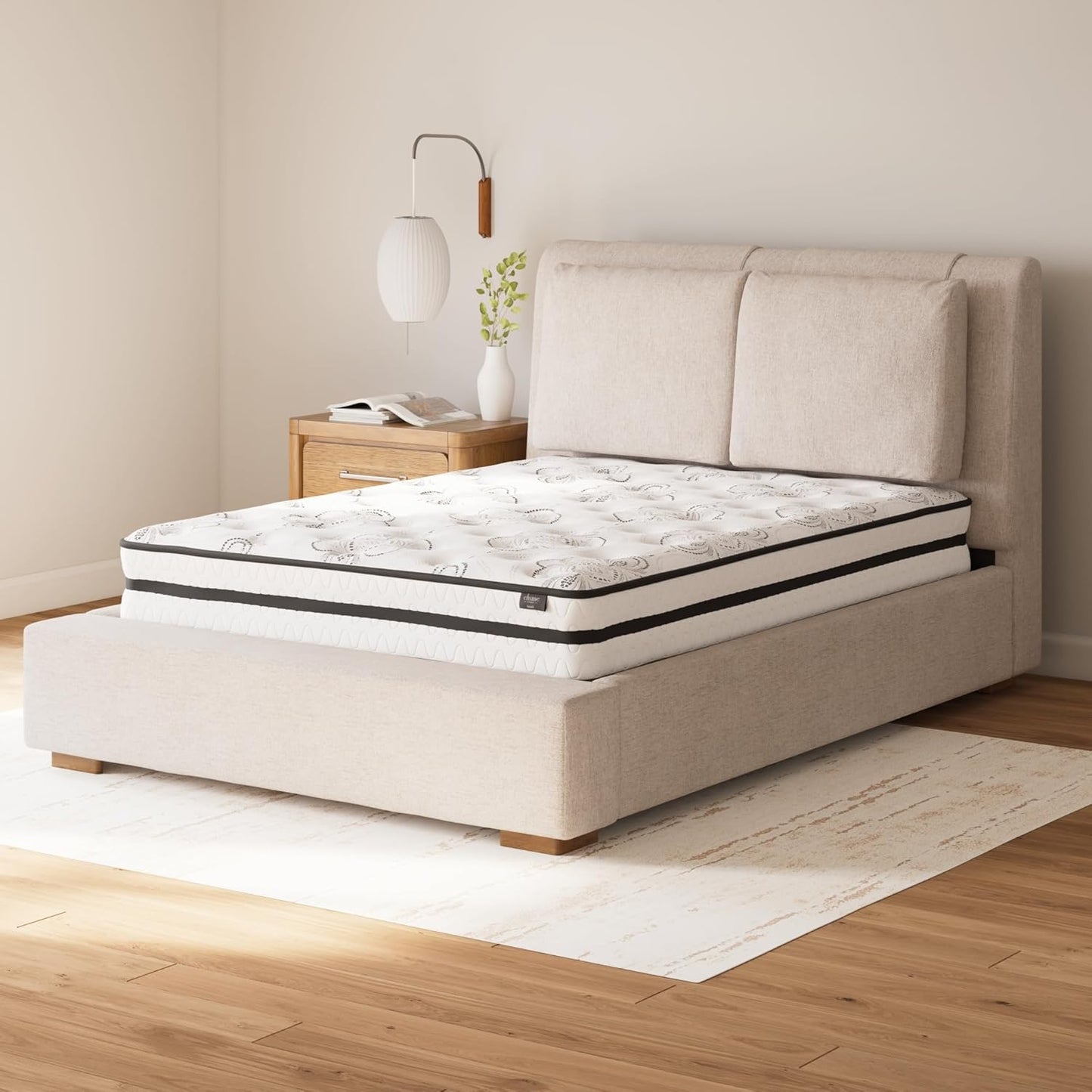 Signature Design by Ashley Full Size Chime 10 Inch Medium Firm Hybrid Mattress with Cooling Gel Memory Foam for Pressure Relief, Fiberglass Free, Mattress In A Box