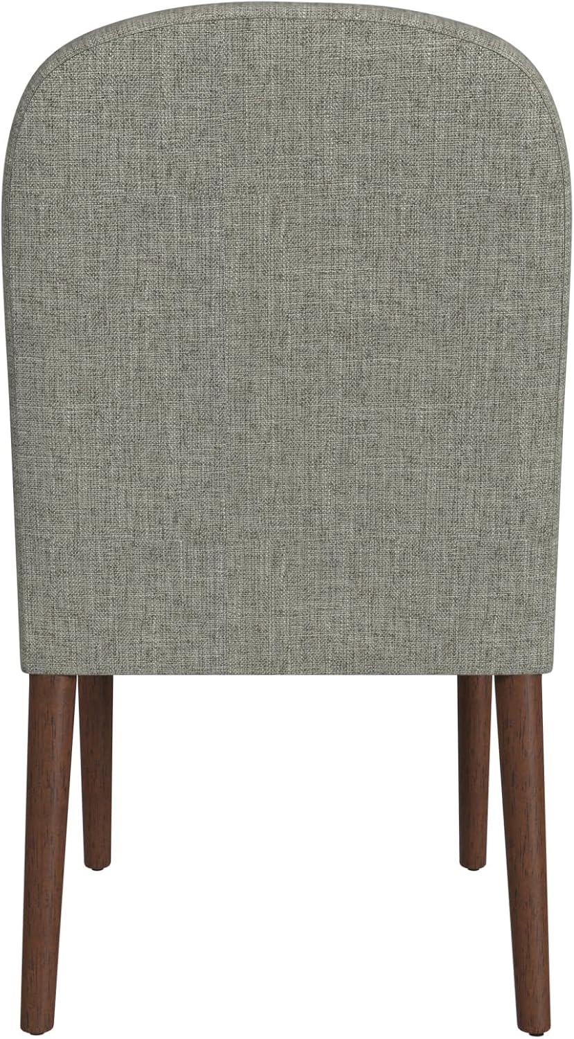 HomePop Rounded Back Upholstered Dining-Chair, Gray Woven (Single Pack)