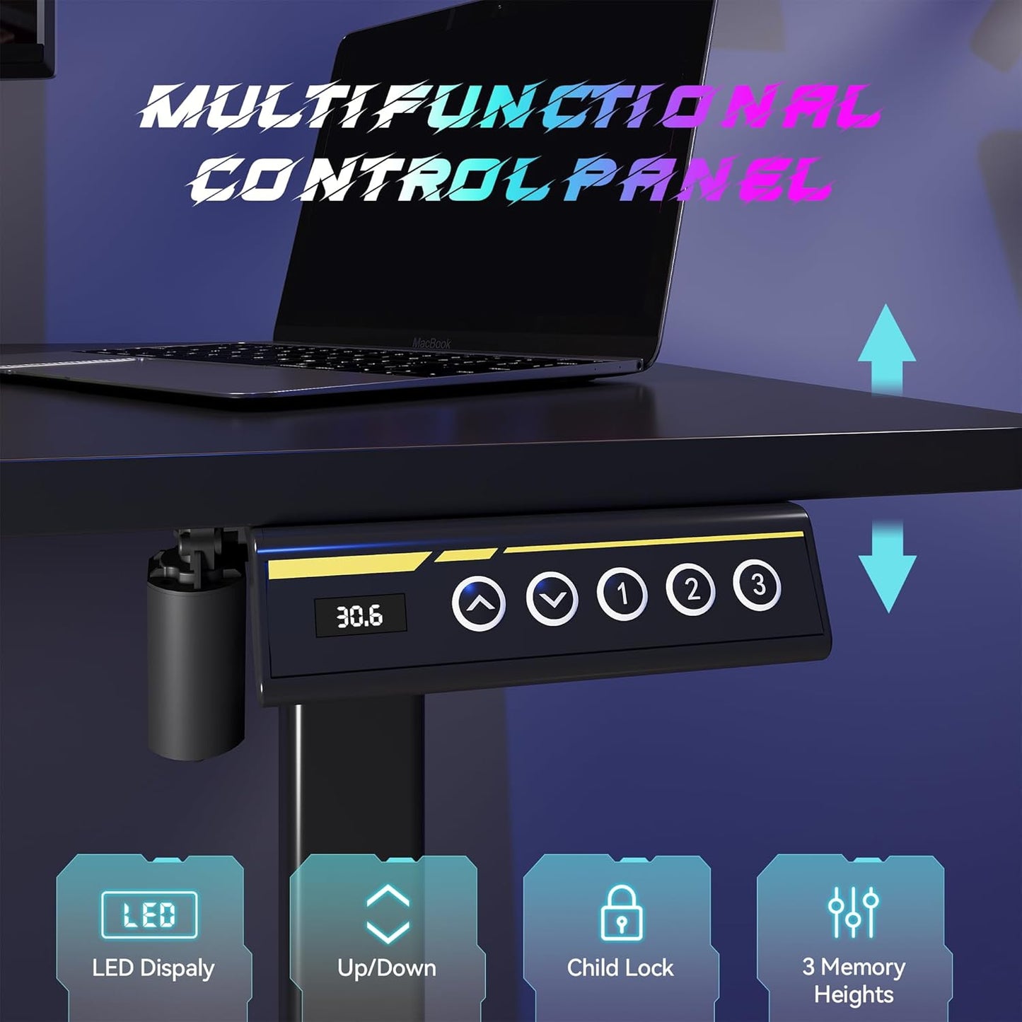 Electric Standing Desk Adjustable Height 40"x24" Stand Up Desk with Lockable Wheels Ergonomic Sit Stand Desk for for Work Office Home Computer Workstation (Black)