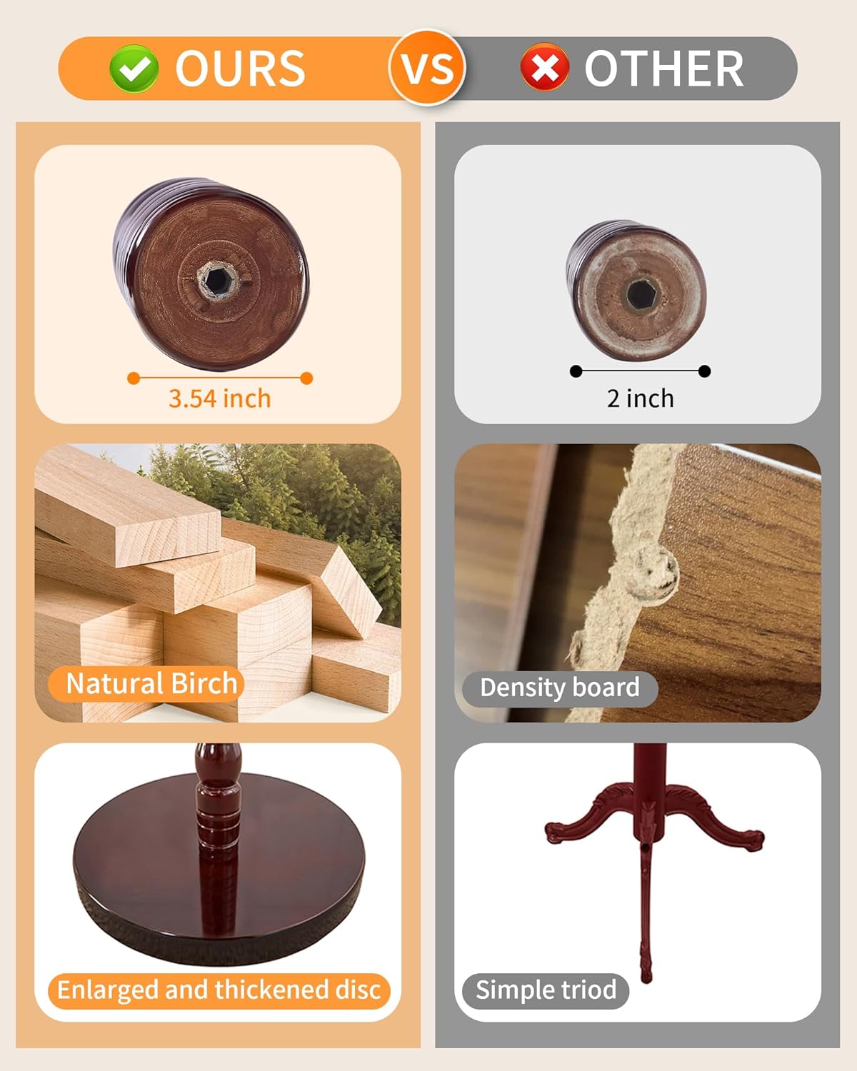 EZIVIEZ Wooden Coat Rack Stand, Solid Wood Freestanding Coat Rack, Vintage Coat Racks with 14 Hooks & Disc Base, Standing Coat Hanger Jacket Tree Stand for Office, Entryway, Hallway