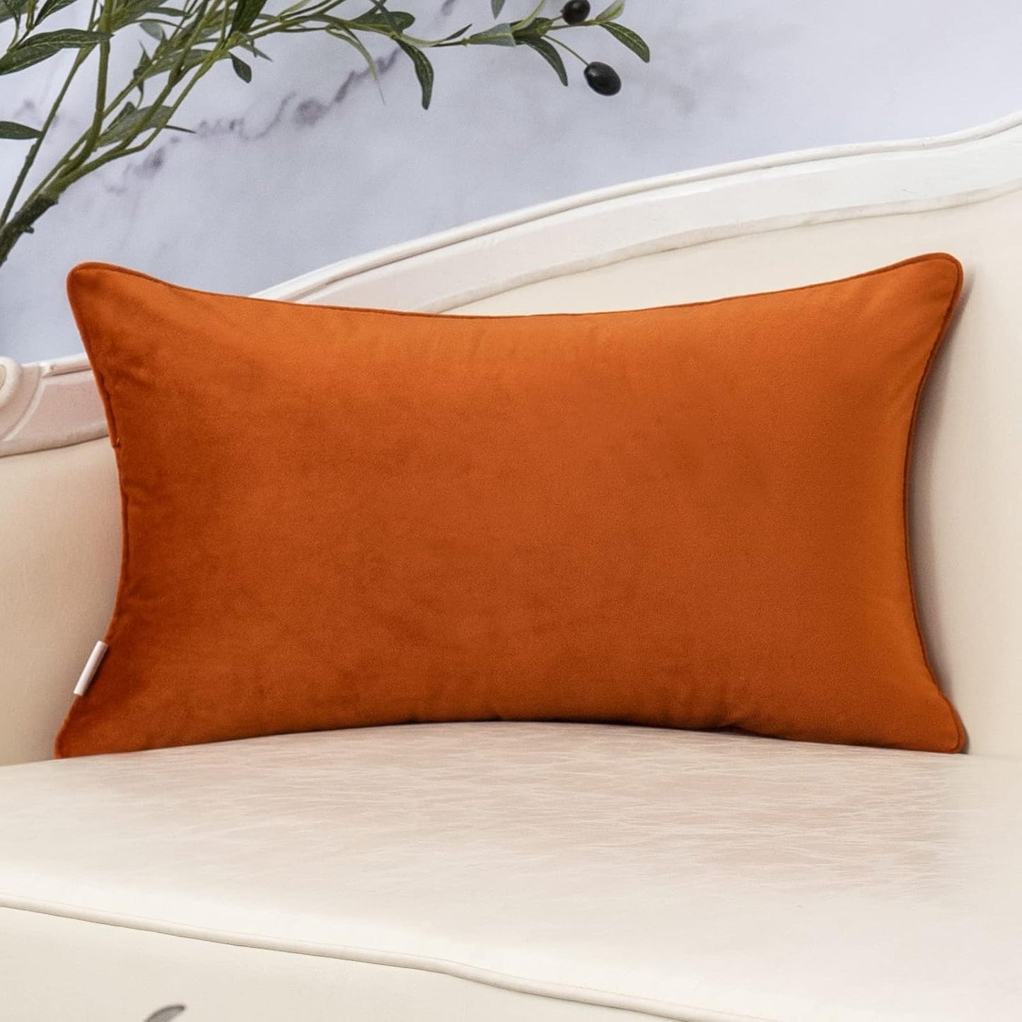 Yangest Orange Throw Pillow Cover Wavy Cushion Cover Modern Zippered Rectangular Pillowcase for Sofa Couch Bedroom Living Room Home Decorative, 12x20 Inch