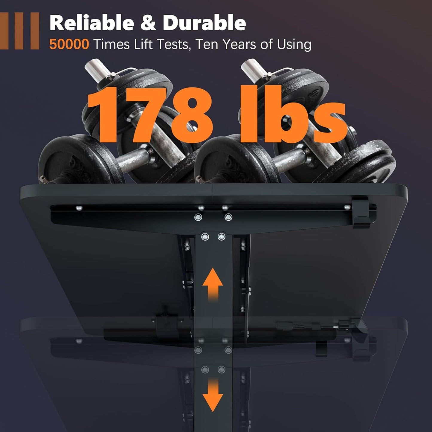 Monomi Electric Height Adjustable Standing Desk, 48x24 Inches, Ergonomic Home Office Sit/Stand Up Desk (Black Steel Frame/Black Top)