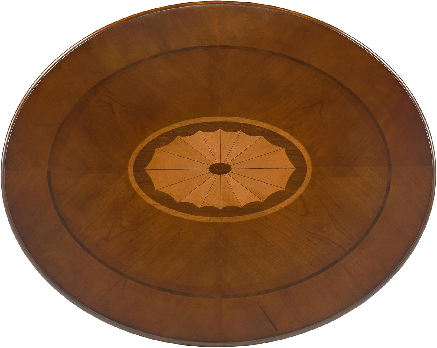 LEEMTORIG Oval Round End Table, 2-Tier Solid Wood End Table Side Table with Drawer, Victorian Vintage Nightstand for Bedroom Living Room Hallway, 28" W x 22" D x 24.2" H, Caramel Brown CJZ-1533-MG