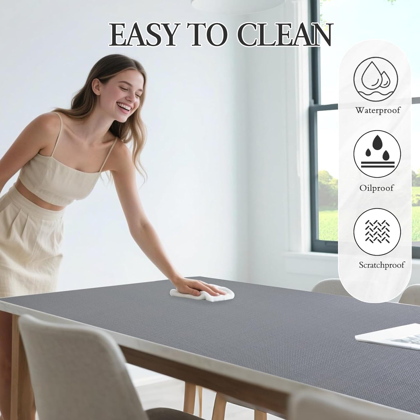 Beautysaid Shelf and Drawer Liner for Kitchen Cabinet, Non Adhesive Non Slip Shelf Paper Waterproof Washable Thickened for Dresser Pantry Shelve Bathroom Protector Liner(Gray,12 in x 20FT)