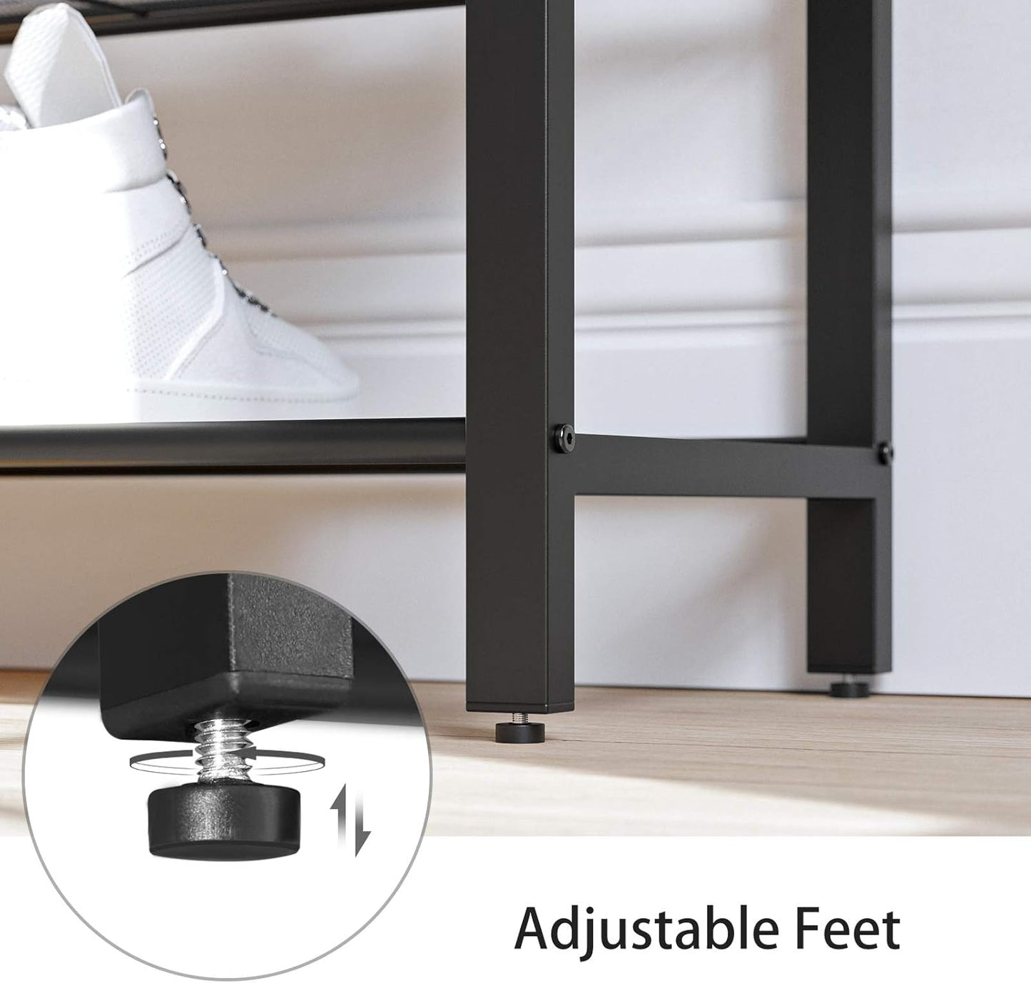 VASAGLE INDESTIC Shoe Rack, Shoe Organizer for Closet with 4 Mesh Shelves and Large Top for Bags, Entryway Hallway Shoe Shelf, Steel Frame, Industrial, Hazelnut Brown and Black ULBS015B03