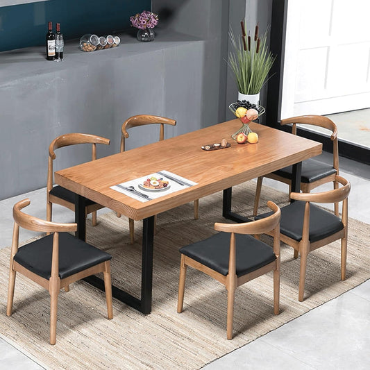 Solid Wood Dining Table Modern Minimalist Durable Stylish for Office and Home Flexible Use as Dining Table or Office Desk Perfect for Kitchen Dining Room Living Room(55*27.5*29.5)