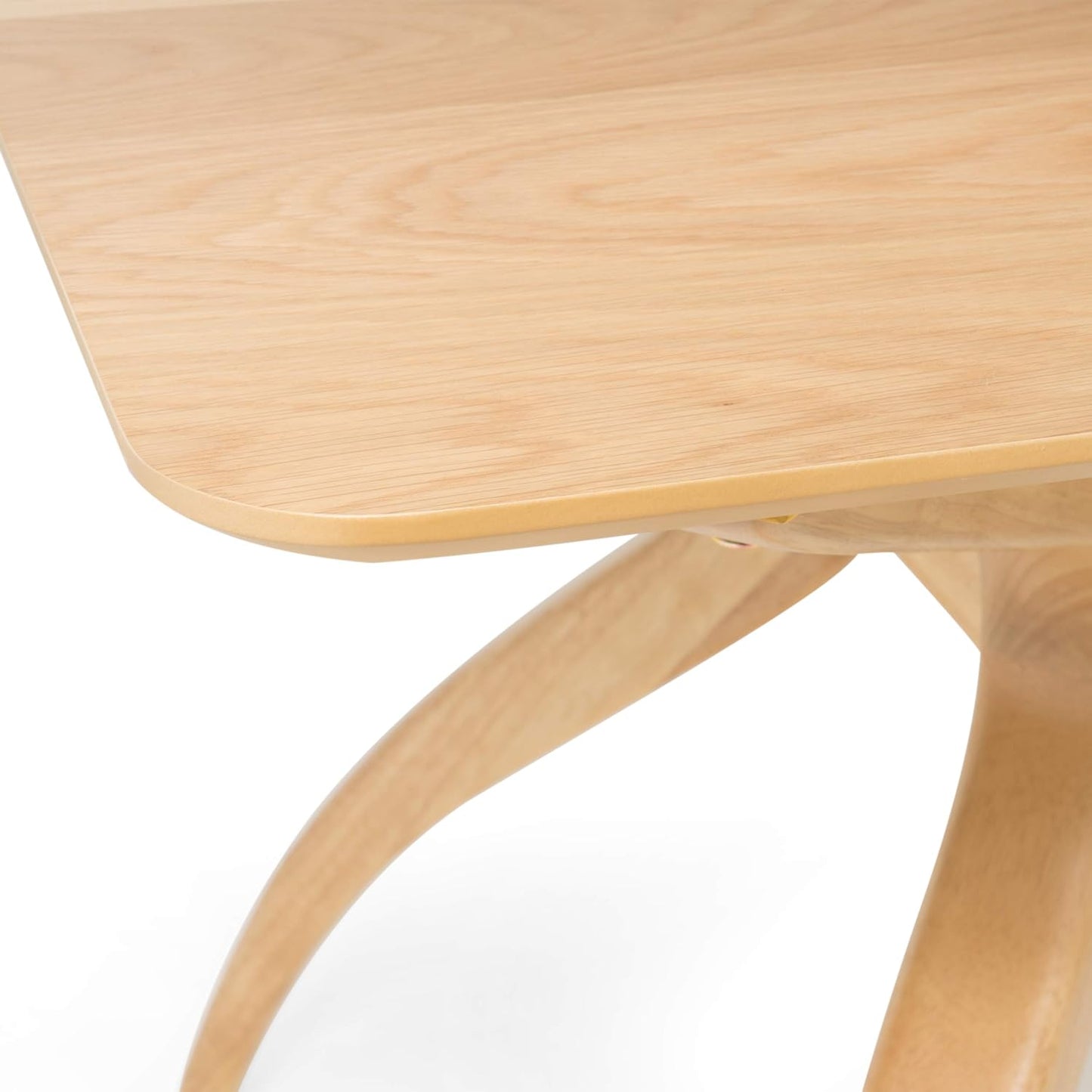 Christopher Knight Home Nissie Mid-Century Wood Dining Set with Fabric Chairs, 5-Pcs Set, Natural Oak Finish / Dark Grey