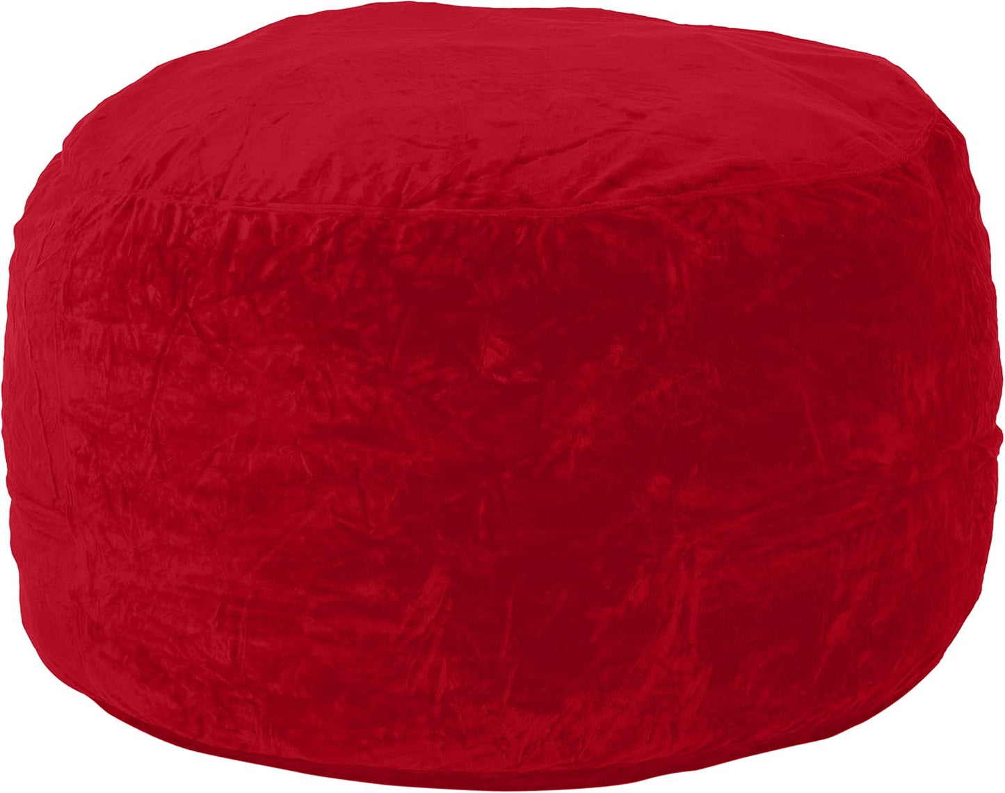Chill Sack Bean Bag Chair - 5' Giant Memory Foam Lounge Chair with Soft Microfiber Cover – Cozy Furniture for Living Room, Dorm, & Kids' Rooms – Comfortable 5 Ft, Ultrafur Lounge Sofa, Red