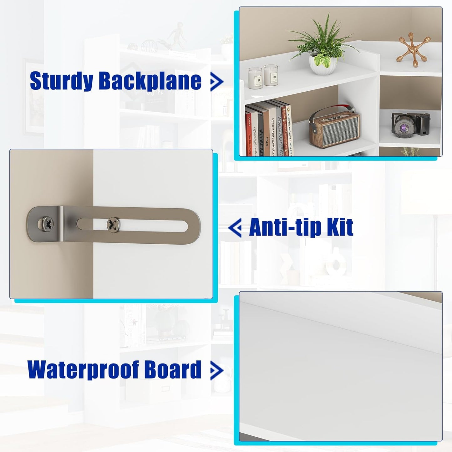 70.8" Tall Corner Bookshelf and Bookcases, 7 Tiers Morden Large Etagere Bookcases Storage Display Rack with Baffle, Industrial L Shaped Bookshelves for Bedroom, Home Office, Living Room, White