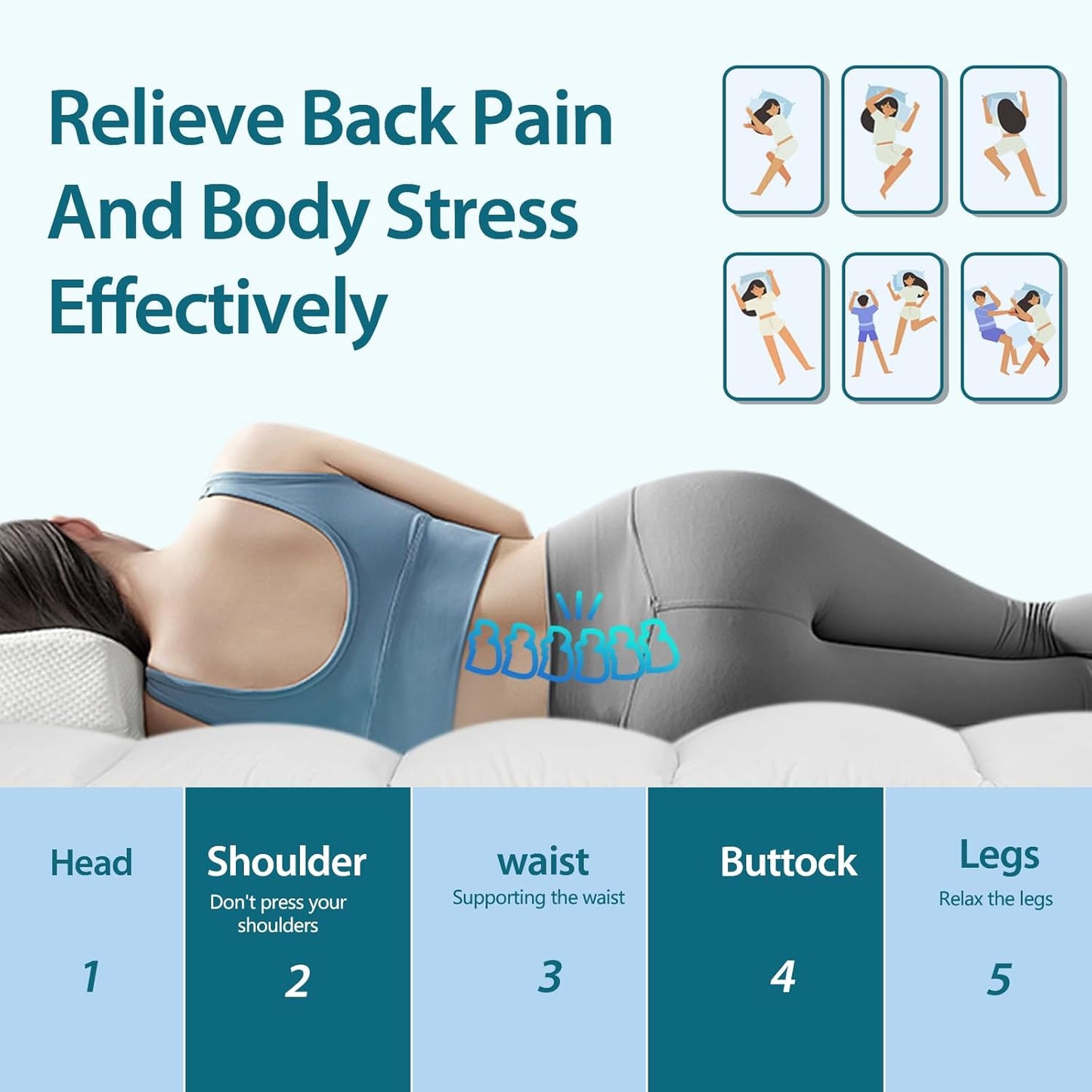 CYMULA RV King Mattress Topper - Extra Thick Cooling Mattress Pad Cover for Back Pain - Soft Mattress Protector Firm Bed Topper Pillow Top with 8-21 Inch Deep Pocket 3D Snow Down Alternative Fill