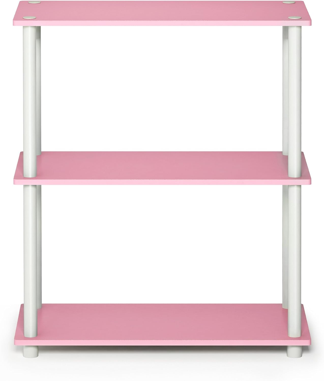 Furinno Turn-N-Tube 3-Tier Compact Multipurpose Shelf Display Rack, Pink/White
