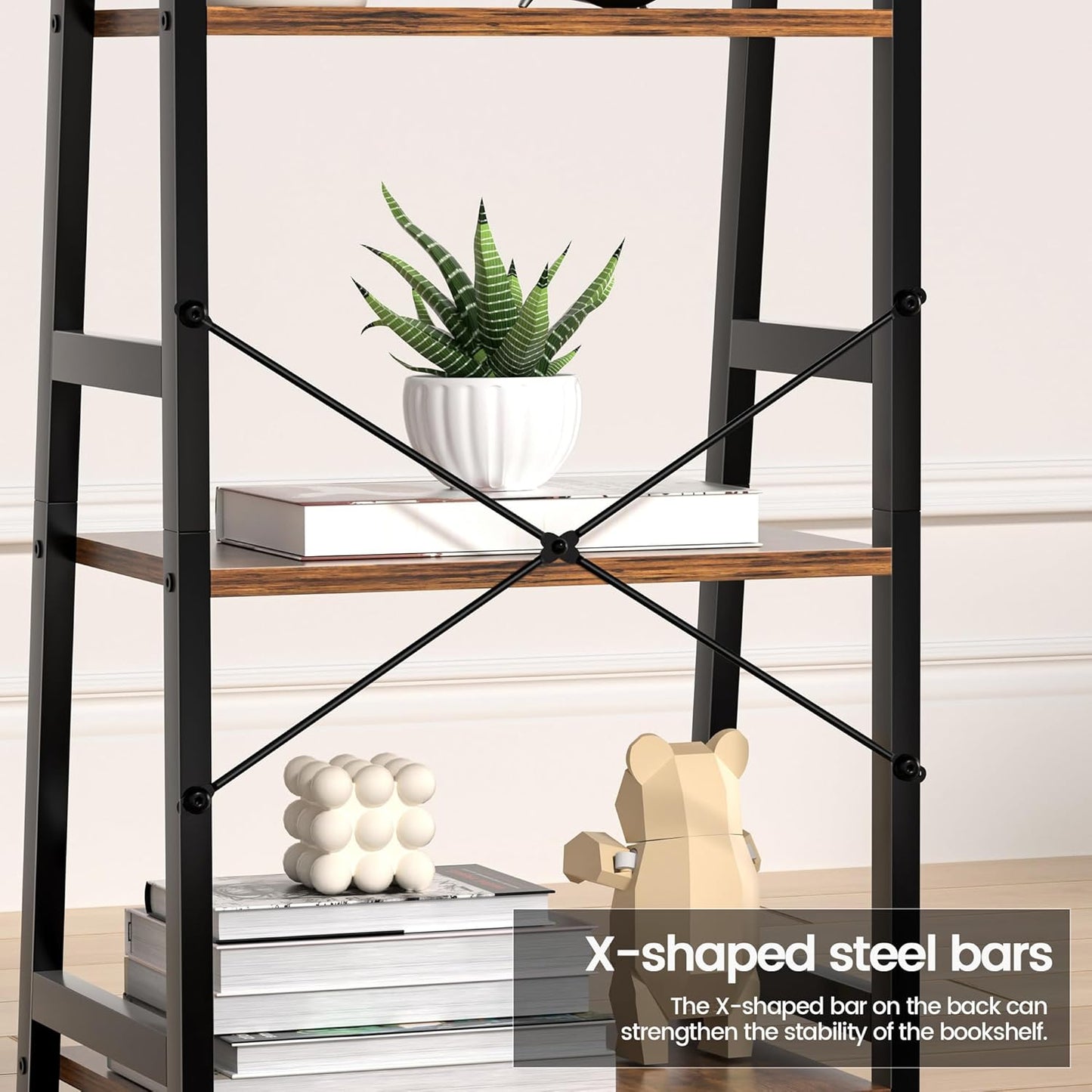 Bookshelf, Bookcase for Small Spaces, 3-Tier Shelf Bookcase, Short Shelf Storage Organizer for Living Room, Bedroom, Home Office, Kitchen, 11.8 "D x 16.5" W x 31.3 "H, Rustic Brown
