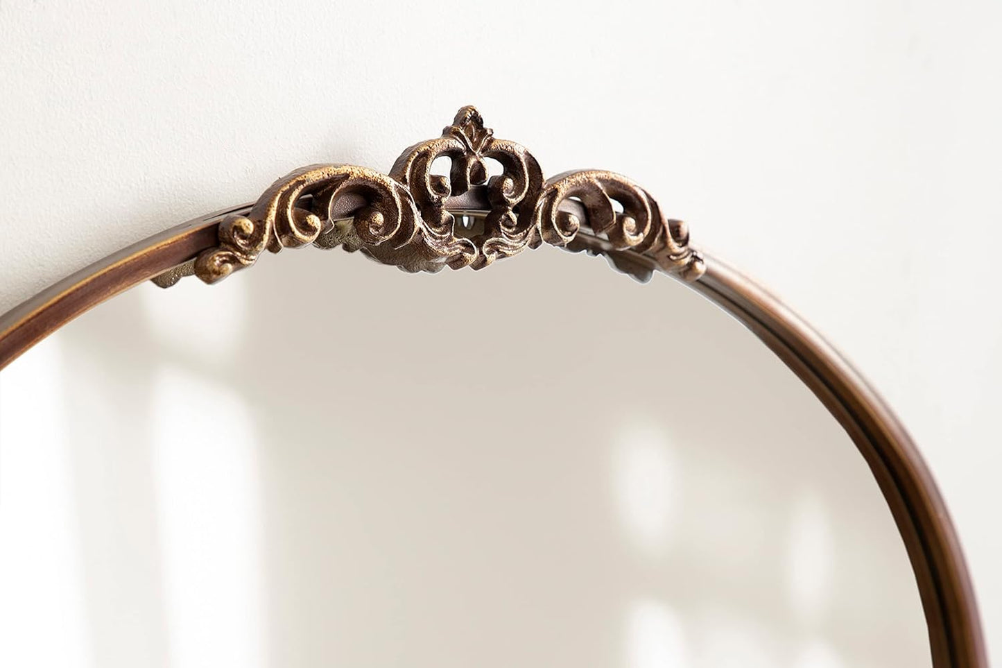 Kate and Laurel Myrcelle Traditional Arched Mirror; 25 x 33; Bronze; Decorative Vintage Arch Mirror with Ornate Garland Detailing Along The Crown and Edges of The Frame