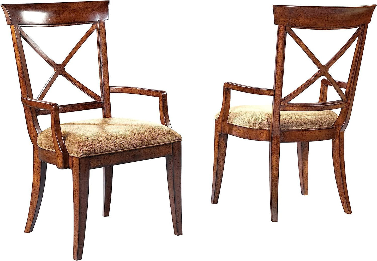 Hekman European Legacy Accent Armchair – Wooden Frame, Lightly Distressed, Upholstered, Vintage Home Decor Accent Chair with Arms, Comfortable Seating for Living Room, Farmhouse, & Office Use, Brown