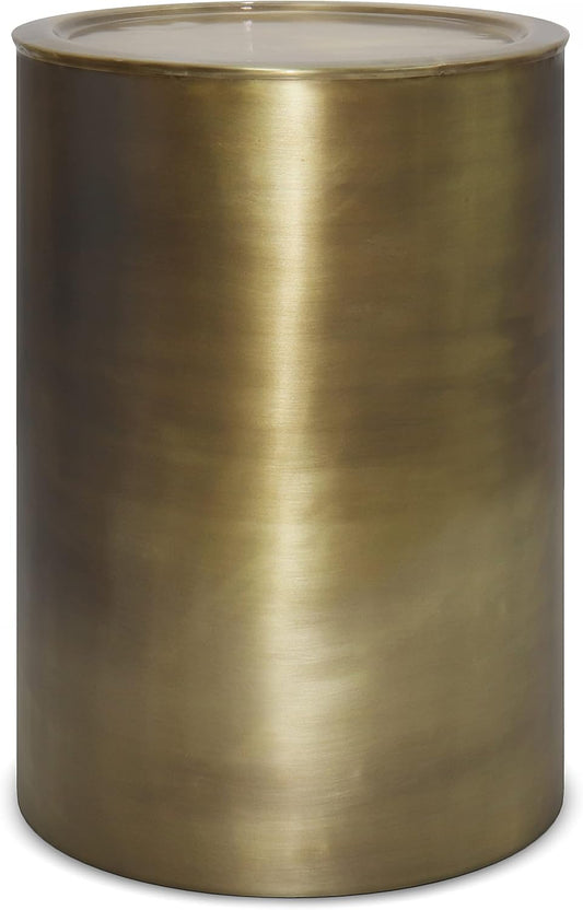 SIMPLIHOME Corbin Industrial 16 inch Wide Metal Metal Side Table in Antique Gold , Fully Assembled for the Living Room and Bedroom