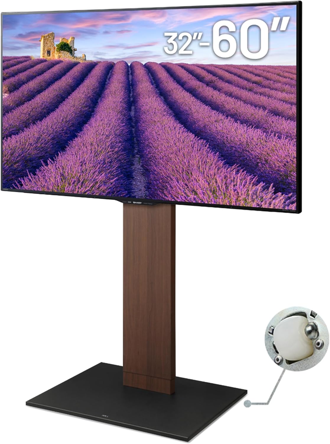 WALL V2 Caster High Type | Minimalist Rolling TV Stand for 32–60 Inch | Walnut | Portable, Space Saving, Height Adjustable, No Drill | for Living Room and Bedroom | Japanese Design & Engineering