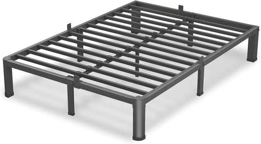 10 Inch King Size Bed Frame, 3500Lbs Heavy Duty Metal Platform with Round Corner Legs Mattress Slide Stopper, Steel Slat Support No Box Spring Needed, Noise Free, Non-Slip, Easy Assembly