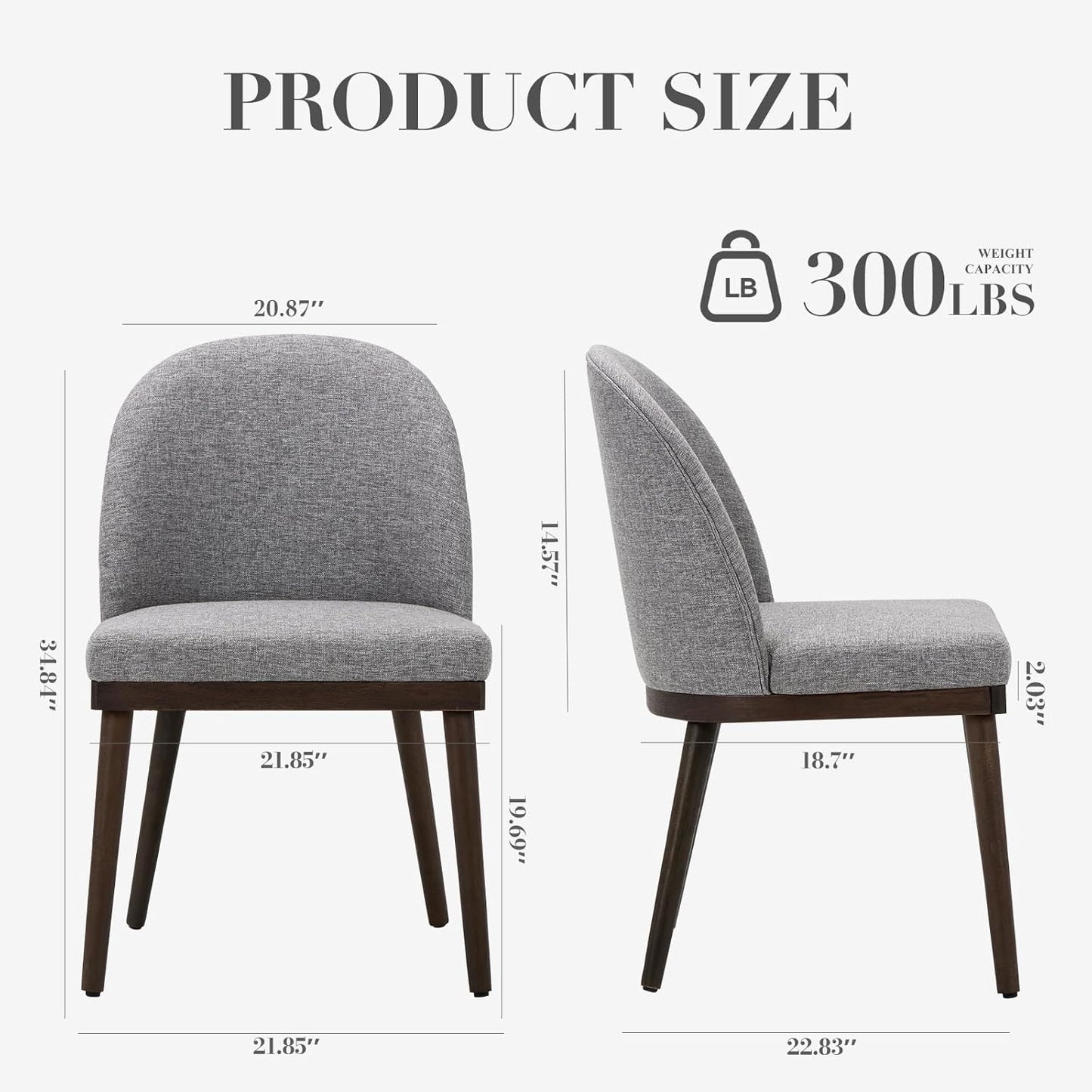 COLAMY Upholstered Dining Chairs Set of 6, Wooden Kitchen Chairs with Open Back, Modern Dining Room Chairs with Wood Frame, Dinner Side Chairs for Dining Room Kitchen Restaurant, Dark Grey