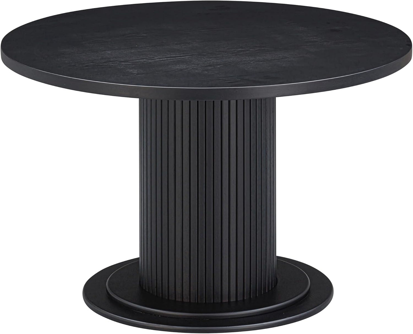 NTC Summit 47 Inch Modern Design, Round Dinner Table for Dining Room, Living Room Furniture, Effortless Assembly, Burnt Black