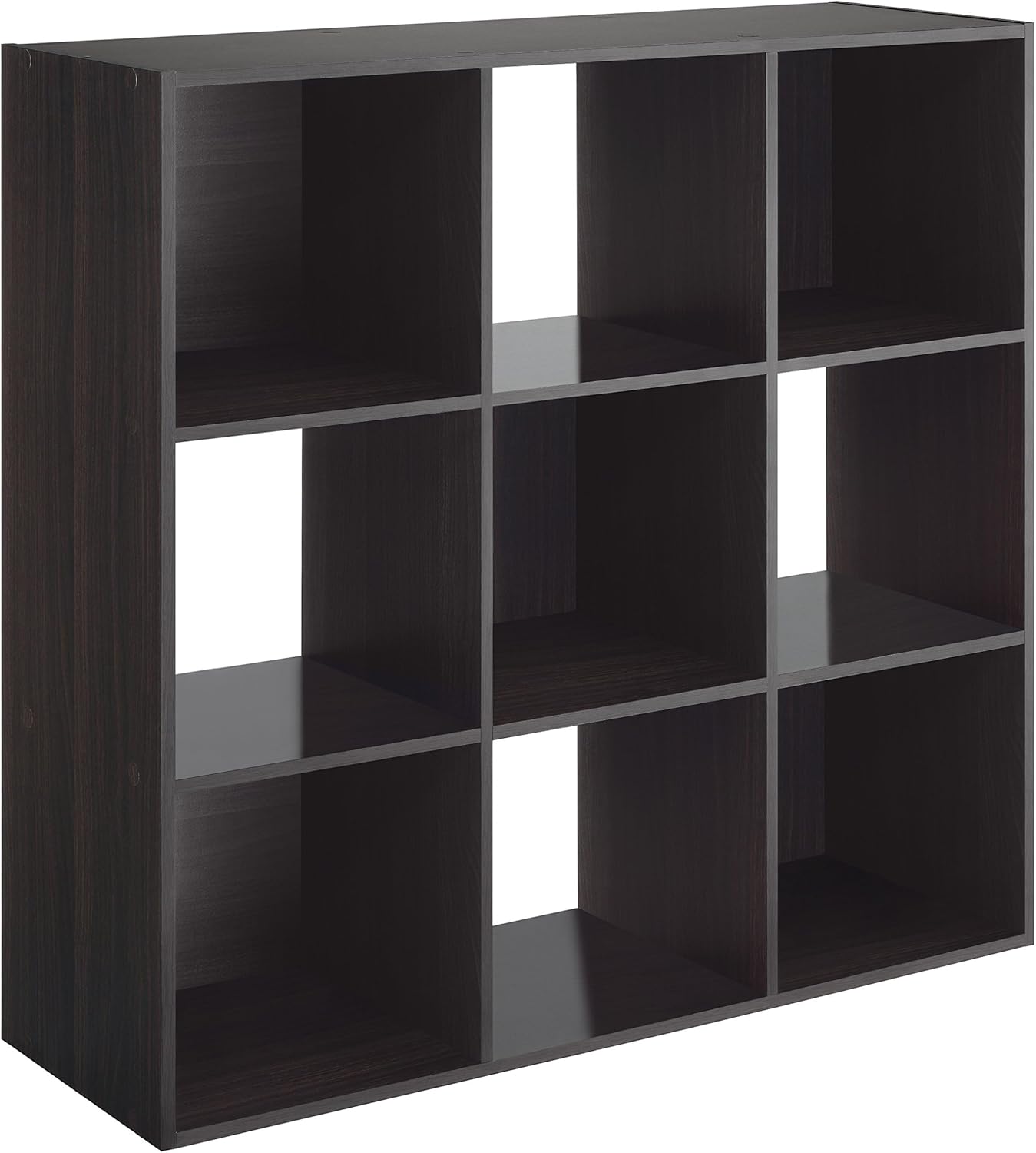 Whitmor 9 Cube Bookcase, 3 Tier Stackable MDF Bookself, Open Storage Display Organizer, Storage Cabinet for Living Room, Bedroom, Home, Office, 35.1" L x 11.7" W x 35.88" H, Black