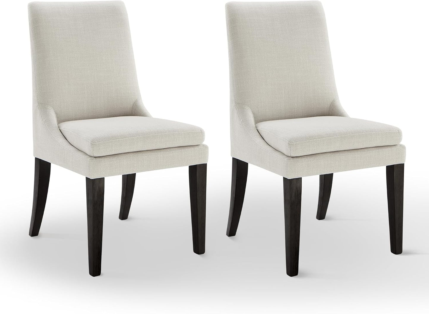 Upholstered Dining Chairs Modern Sidechair Performance Fabric High Back Armlesschair for Diningroom Kitchen,Cream,Set of 2(1 Box)