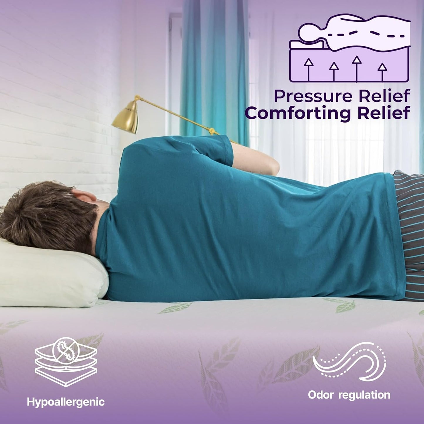 NapQueen Queen Size, 8 Inch Anula Green Tea Infused Memory Foam Mattress, Bed in a Box, CertiPUR-US Certified Mattress