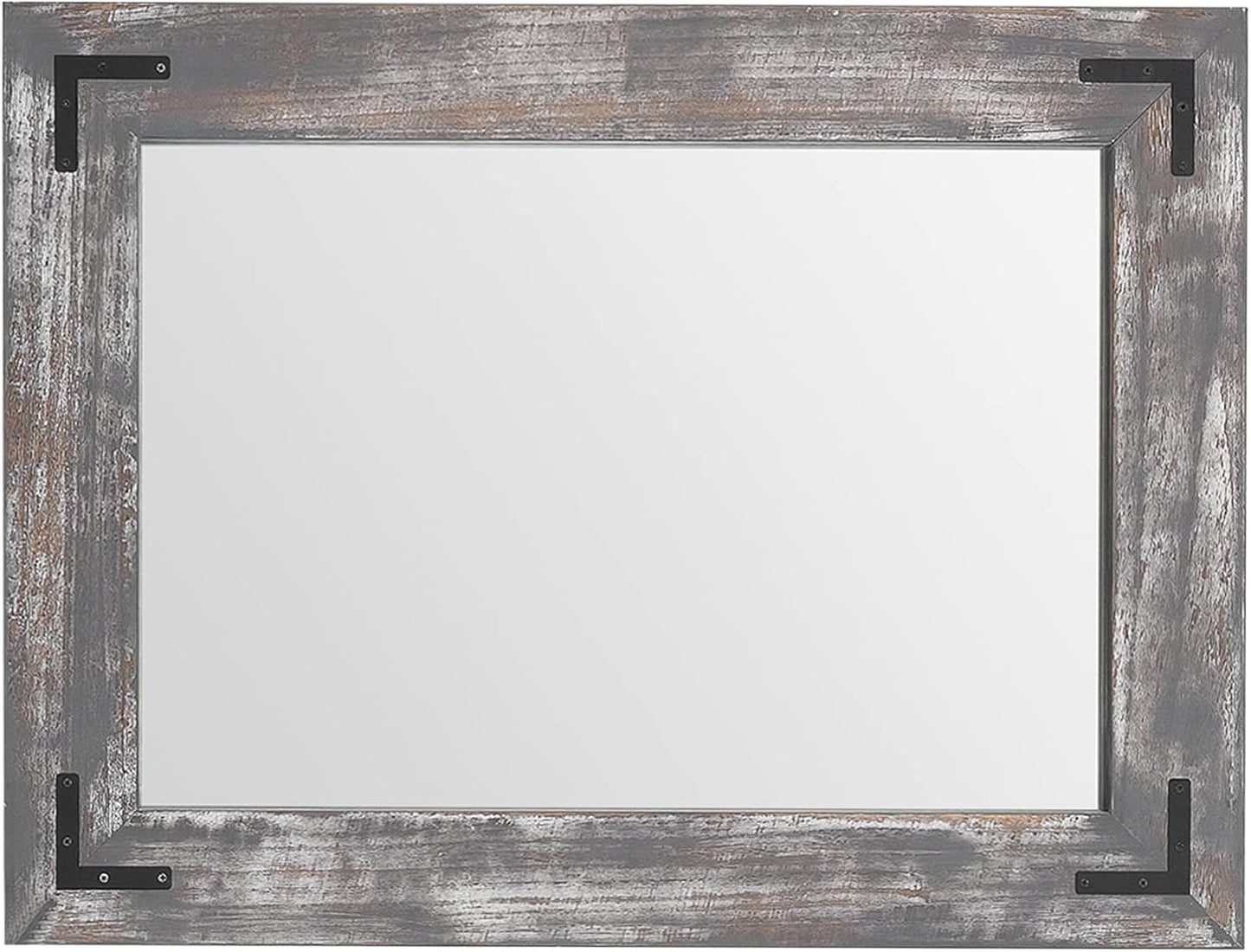 YOSHOOT Rustic Wooden Framed Wall Mirror, 30"x20", Natural Wood Bathroom Vanity Mirror for Farmhouse Decor, Vertical or Horizontal Hanging