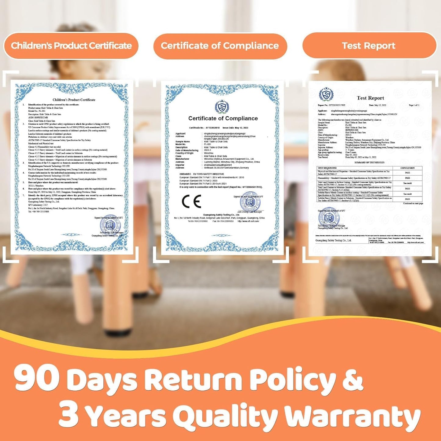 FUNLIO Adjustable Kids Chair (1pc), 3 Level Height Adjustable Toddler Chair for Ages 3-8, Sturdy Child Chairs with Maximum Bearing 220lbs, for Classrooms/Daycares/Homes, CPC & CE Approved - Natural