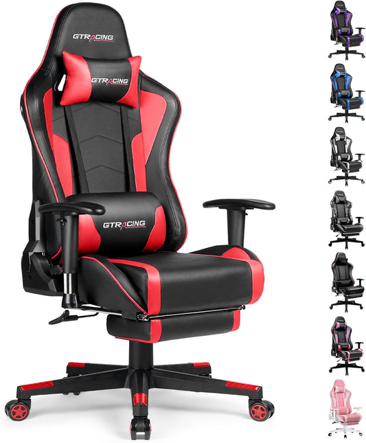 GTRACING Gaming Chair with Footrest Speakers Video Game Chair Bluetooth Music Heavy Duty Ergonomic Computer Office Desk Chair