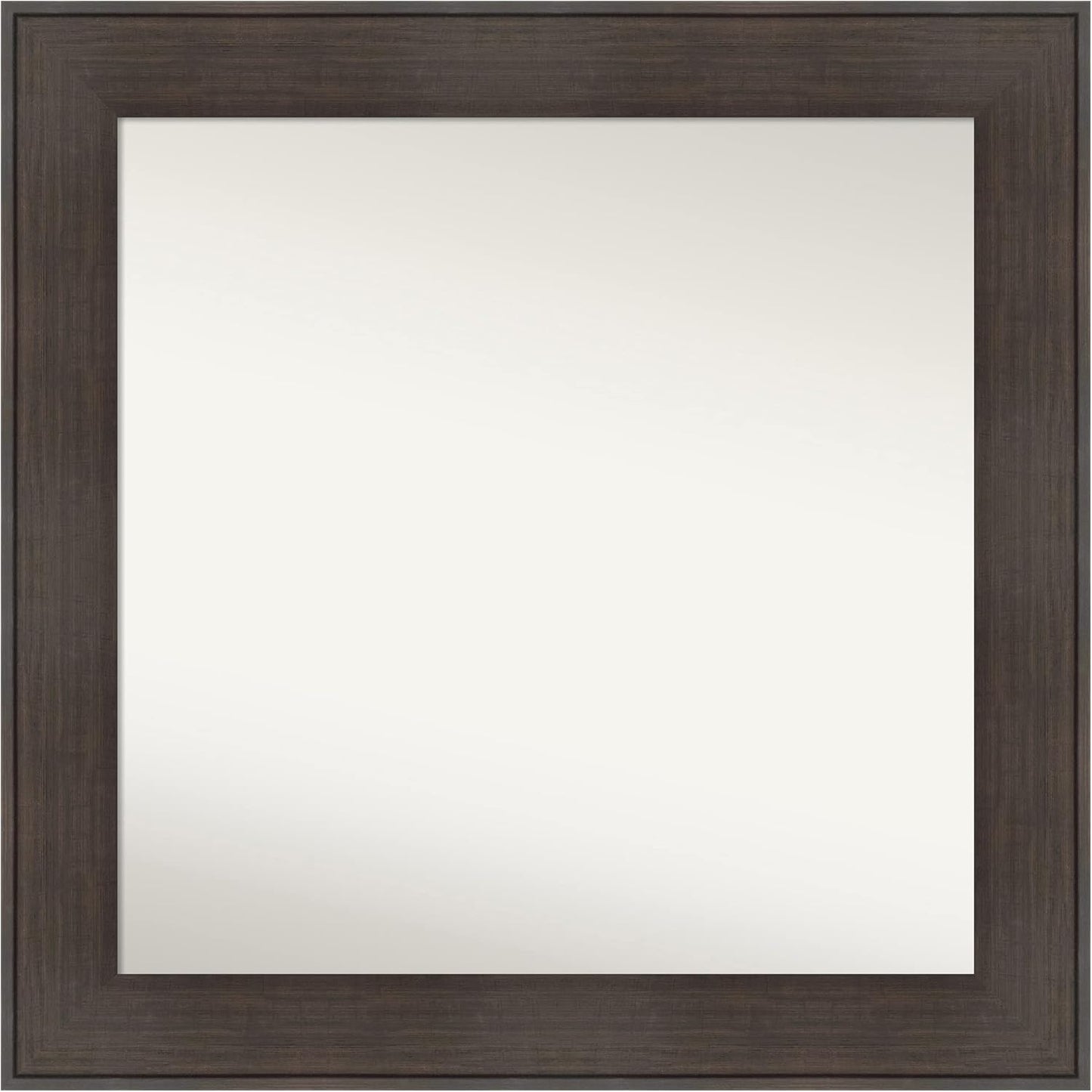 Amanti Art Brown Bathroom Mirror for Over Sink, 32x32 William Rustic Woodgrain Square Vanity Mirror, Large Casual Frame, Hangs Horizonally and Vertically, Bathroom Wall Decor, Non-Beveled Edge
