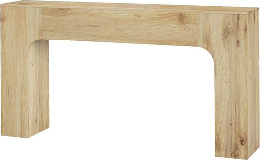 63 Inch Farmhouse Long Console Table, Wooden Sofa Table for Behind Couch, Entryway Furniture for Living Room or Hallway, Foyer Accent in Cracked Oak